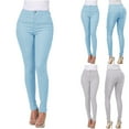 thumbnail image 1 of Tqyyweavej Women's Skinny Jeans Tummy Control Stretchy Solid Color Pants Botton Zip Slim Denim Leggings with Pockets Size S to 2XL, 1 of 9