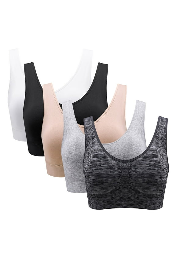 Women's Sports Bras Full Coverage Side Smoothing Push Up Bras Quick Dry Pullover Padded Wireless Bras Size XL to 4XL