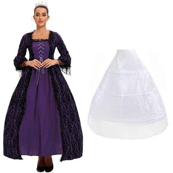 Tqyyweavej Women's Victorian Rococo Dress Temperament Palace Evening Dress Inspiration Maiden 3/4 Sleeve Costume S-5Xl