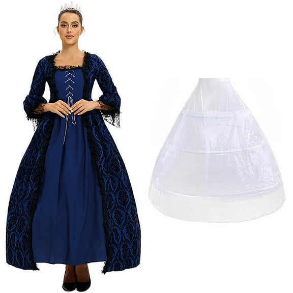 Tqyyweavej Women's Victorian Rococo Dress Temperament Palace Evening Dress Inspiration Maiden 3/4 Sleeve Costume S-5Xl