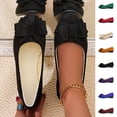 thumbnail image 1 of Tqyyweavej Women's Wedge Heels Oversized Bow Knot Arch Support Pumps Slip On Solid Color Dressy Low Heel Shoes, Gifts for Women, 1 of 9