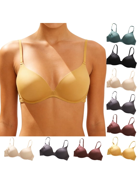 Women's Wireless Bras Seamless Smoothing Solid Color Demi Bras Spaghetti Strap Breathable Comfy Supportive Bras, Gifts for Women