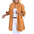 thumbnail image 1 of Tqyyweavej Womens Button Down Shirts Plus Size Long Sleeve Cotton Tops Solid Color Casual Blouses Loose Fit Long Shirt S-3XL, 1 of 9