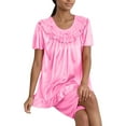 thumbnail image 1 of Tqyyweavej Womens Pajamas Set 2 Piece Cotton Pj Lounge Sets Short Sleeve Ruffle Babydoll Shirt Shorts Matching Pajama Lounge Sleepwear, 1 of 4