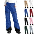 thumbnail image 1 of Tqyyweavej Womens Snow Pants Water-Resistant Insulated Windproof Cargo Pants Color Block Snowboard Ski Pants Women with Zip Pockets, 1 of 8