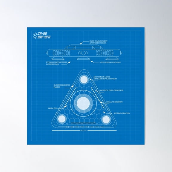 Tr-3B Uaf / Ufo 2021 Poster Wall Art, Modern Wall Decor For Living Room Bedroom, 24x24 UNFRAMED
