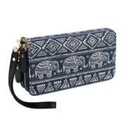 Très Chic Mailanda Wristlet Elephant Wallet for Women Adult  with Coin Pocket and Strap