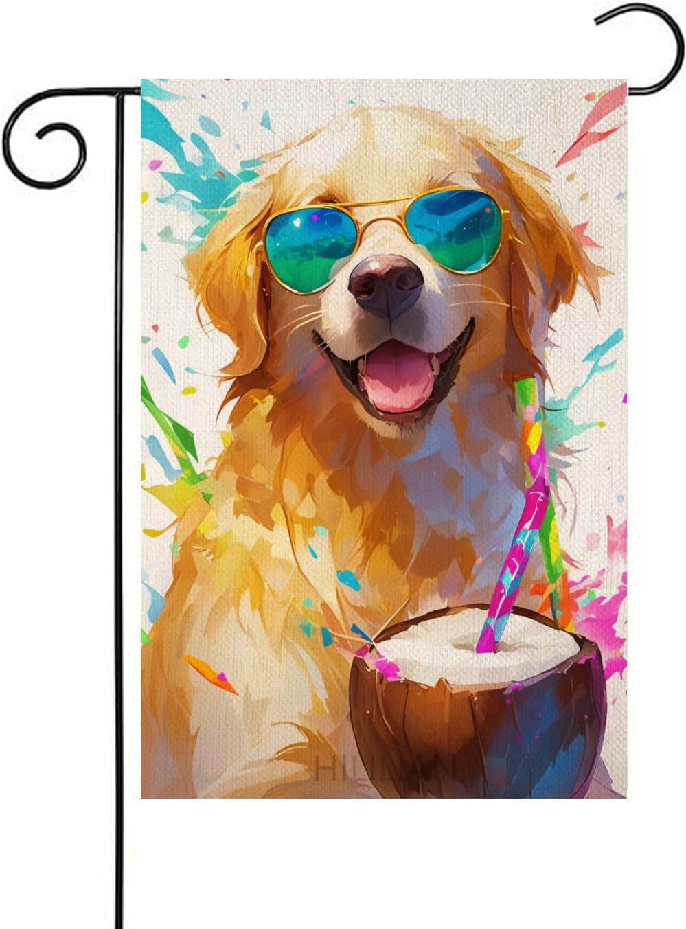 Welcome-Gartenflagge Mit Golden Retriever – 30,5x45,7 Cm, Doppelseitig, Wetterfest, Für Terrasse & Vorgarten