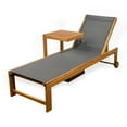 thumbnail image 1 of Trabuco Coastal Modern Acacia Wood Mesh 3-Position Outdoor Chaise Lounge Set with Side Table, Dark Gray/Teak Brown, 1 of 10