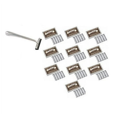 Trac II Chrome Handle + Colonel Ichabod Conk Trac II Razor Blades 10 ct. (Pack of 10) + Schick Slim Twin ST for Sensitive Skin