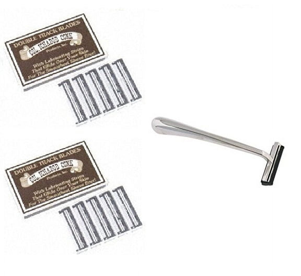 Trac II Chrome Handle + Colonel Ichabod Conk Trac II Razor Blades 10 ct. (Pack of 2) + Schick Slim Twin ST for Sensitive Skin