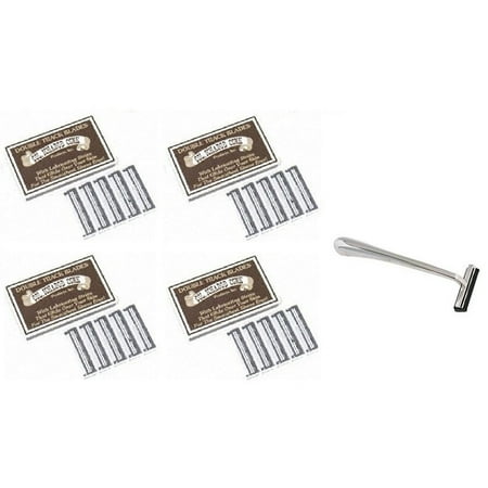 Trac II Chrome Handle + Colonel Ichabod Conk Trac II Razor Blades 10 ct. (Pack of 4) + Schick Slim Twin ST for Sensitive Skin