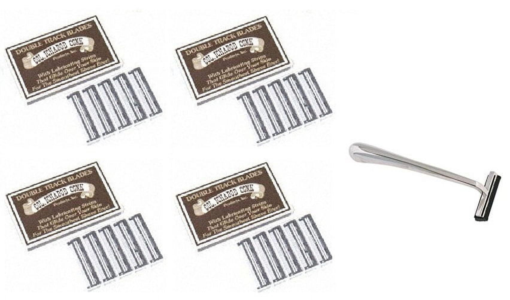 Trac II Chrome Handle + Colonel Ichabod Conk Trac II Razor Blades 10 ct. (Pack of 4)