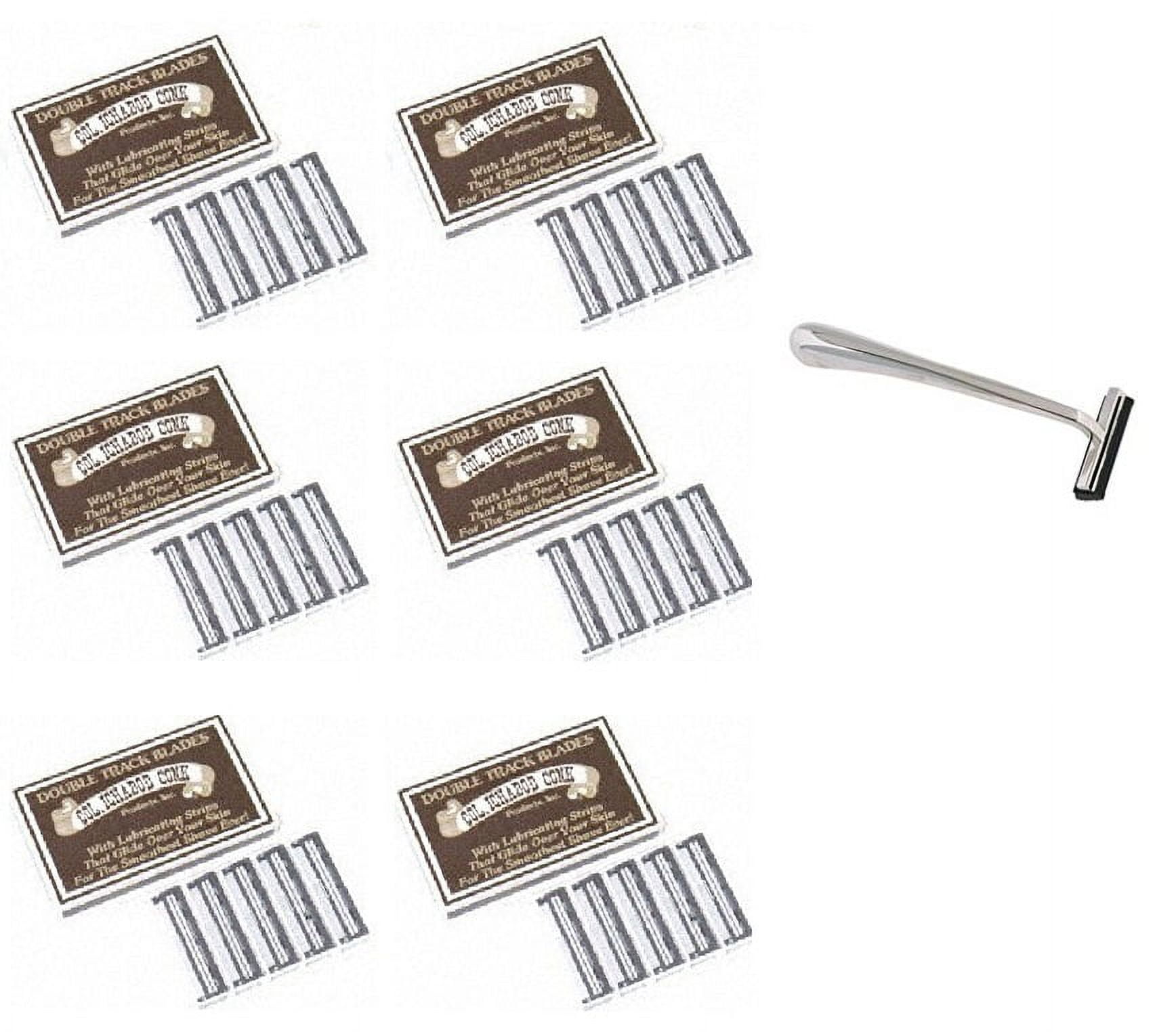 Trac II Chrome Handle + Colonel Ichabod Conk Trac II Razor Blades 10 ct. (Pack of 6) + 3 Count Eyebrow Trimmer