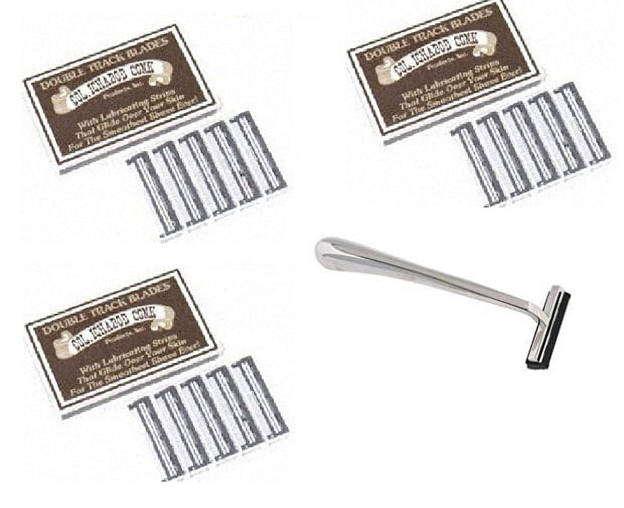Trac II Chrome Handle + Colonel Ichabod Conk Track II Razor Blades 10