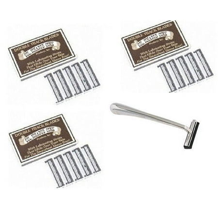 Trac II Chrome Handle + Colonel Ichabod Conk Track II Razor Blades 10 ct. (Pack of 3)