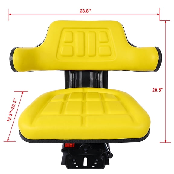 UNIVERSAL TRACTOR SUSPENSION SEAT WITH TILT FITS FORD/NEW HOLLAND 3900 3930 3910 5000 5100 5600 5610 5900 5910,yellow,
