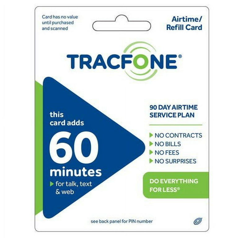 TracFone 60-Minute 90-Day Service Plan Prepaid Phone Card