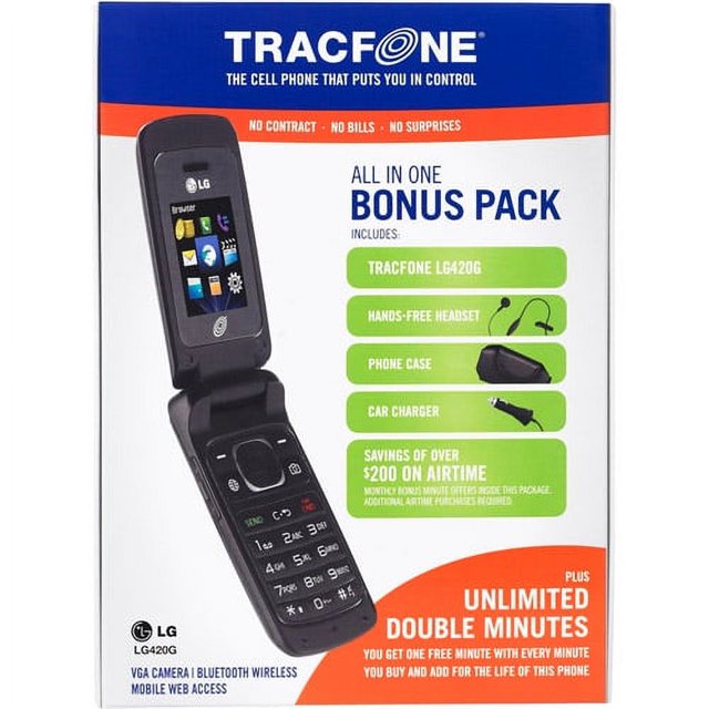 TracFone LG 420 Prepaid Camera Phone Bundle with Double Minutes for