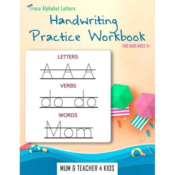 Trace Alphabet Letters: Handwriting Practice Workbook For Kids Ages 3+ (Paperback)