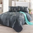 thumbnail image 1 of Trace Anthracite Full/Queen Size Bedspread/Coverlet Set – 3 Piece Quilt Set with Pillowcases, All-Season Lightweight, Digitally Printed Design, 65% Cotton, Made in Turkey – Soft, Durable,, 1 of 3