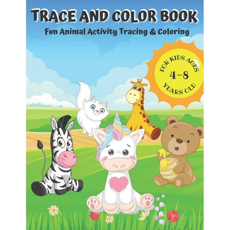 Kids Coloring Books Ages 4-8: ANIMALS. Fun, easy, cute, cool coloring  animal activity workbook for boys & girls aged 4-6, 3-8, 3-5, 6-8  (Paperback)