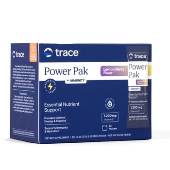 Trace Minerals Power Pak Multivitamin and Multimineral with 1200mg of Vitamin C 30 ct - Lemon Berry