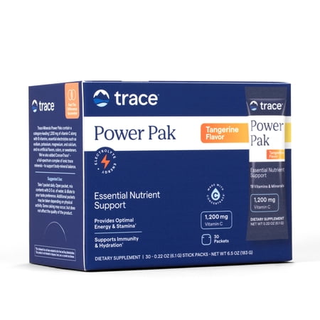 Trace Minerals Power Pak Multivitamin and Multimineral with 1200mg of Vitamin C 30 ct - Tangerine