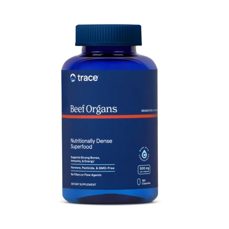 Trace Minerals Beef Organ Supplement for Daily Wellness, Immune System, Heart, Energy, Hair, Skin & Bone Health, 180 Count (30 Servings)