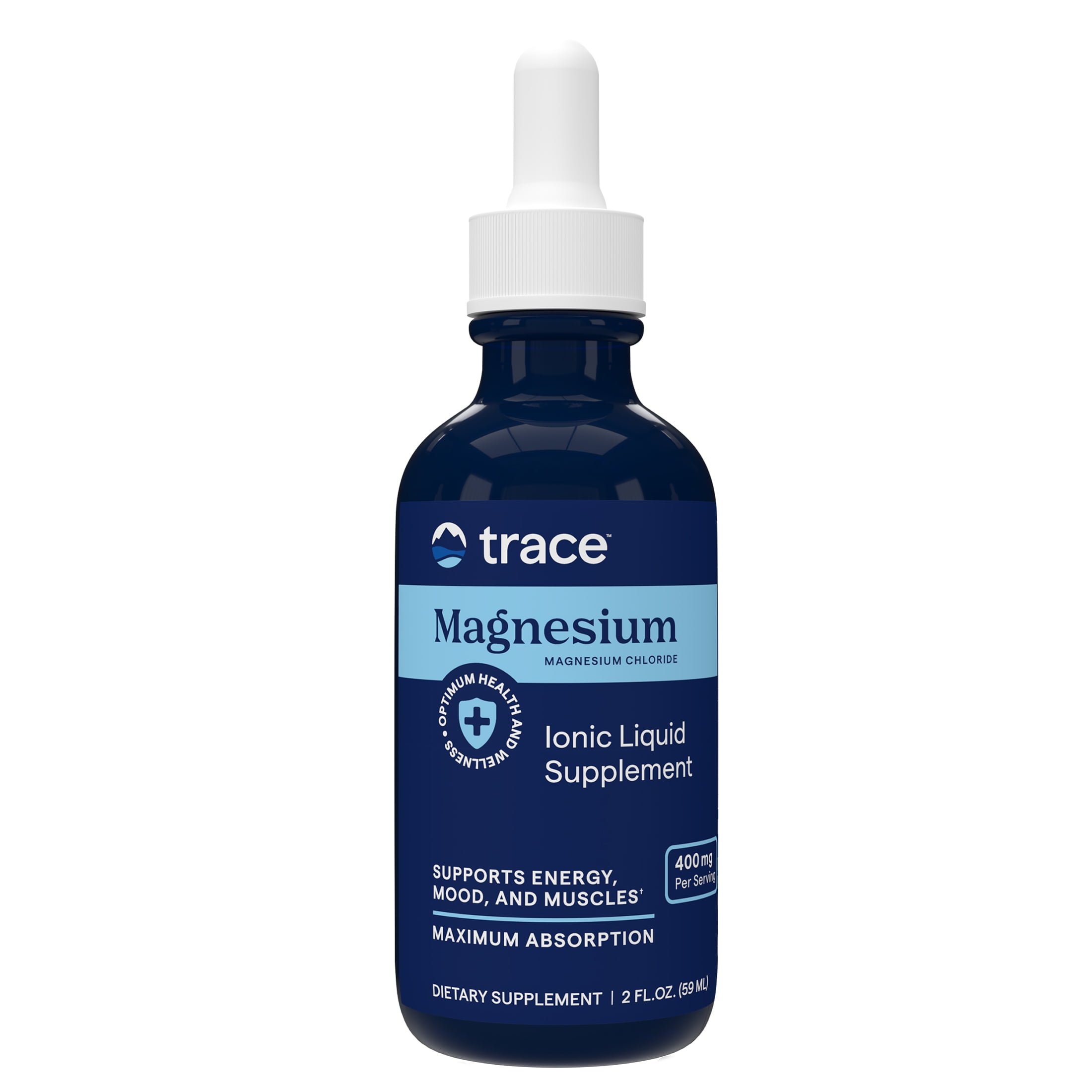 Trace Minerals Liquid Ionic Magnesium 400 mg, Supports Normal Blood Pressure, Heart Health, Calm Mood, Sleep, and Energy, 2 Fl oz (16 Servings)