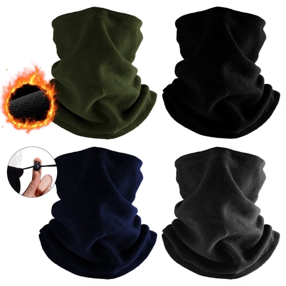 Trace Kasa 4 Pack Winter Neck Warmer Neck Gaiter Windproof Balaclava Face Ski Mask, Black&Navy&Green&Gray