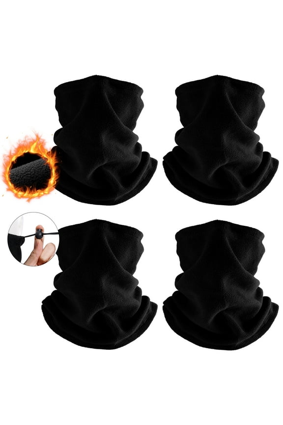 4 Pack Winter Neck Warmer Neck Gaiter Windproof Balaclava Face Ski Mask, Black