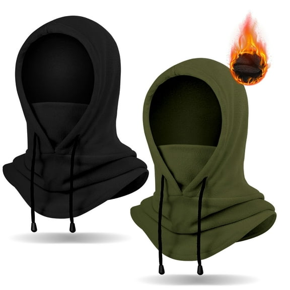 Trace Kasa Winter Balaclava Ski Mask: Fleece Hood Hat Balaclava Face Mask Men Women Warm Face Cover for Cold Weather Gear, 2 Pack Green