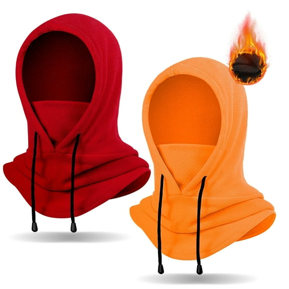 Trace Kasa Winter Balaclava Ski Mask: Fleece Hood Hat Balaclava Face Mask Men Women Warm Face Cover for Cold Weather Gear, 2 Pack Red