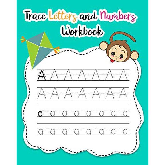 Pre-Owned Trace Letters and Numbers Workbook Trace Letters and Numbers Workbook: Learn How to Write Alphabet Upper and Lower Case and Numbers, Book 2, (Paperback)
