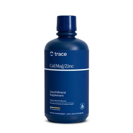 Trace Minerals Cal/Mag/Zinc - Liquid Mineral Supplement for Natural Body Health - Bone, Muscle & Cellular Health - Supports Immunity & Energy - Gluten-Free - 30 fl oz (30 Servings) - Pina Colada