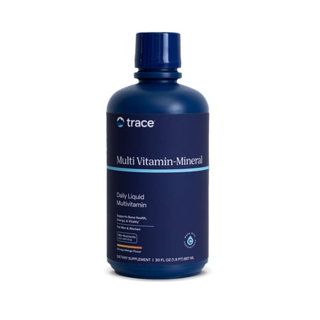 Trace Minerals Liquid Multi Vitamin-Mineral - Liquid Vitamin Supplement for Daily Health Support - Energy Support - Bone Health - Gluten-Free - Orange Mango - 30 fl oz (30 Servings)