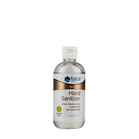 Trace Minerals | 70% Ethyl Alcohol, Colloidal Silver Hand Sanitizer | Helps reduce the presence of harmful bacteria on the skin that can cause disease | Cucumber Melon | 8 fl. Oz (237 ML)