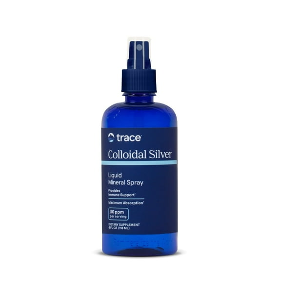 Trace Minerals Colloidal Silver Spray - Pure Colloidal Silver Supplement for Immune Support - Natural Minerals - High-Potency Formula - Gluten-Free - Vegan - 4 fl oz (118 Servings)