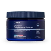 Trace Minerals ConcenTrace Mineral Powder, Blue Raspberry, 60 Servings, Sourced from the Great Salt Lake, Ionic minerals for water remineralization, Supports energy and digestion, 1-2 scoops daily