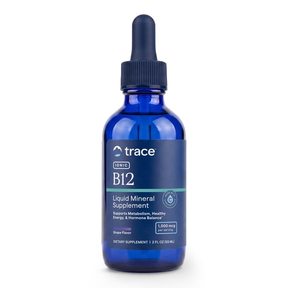 Trace Minerals Ionic B12 - Liquid Multivitamin for Hormone Balance & Healthy Nerve Function - Supports Metabolic Health - Enzyme Production - Natural Wellness Formula - 2 fl oz (59 Servings)