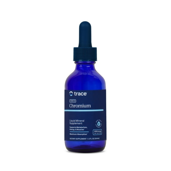 Trace Minerals Ionic Chromium - Liquid Chromium Drops for Metabolism, Muscle & Energy Support - Boron, Chloride & ConcenTrace - Natural & Bioavailable - Vegan & Gluten-Free - 2 fl oz (48 Servings)