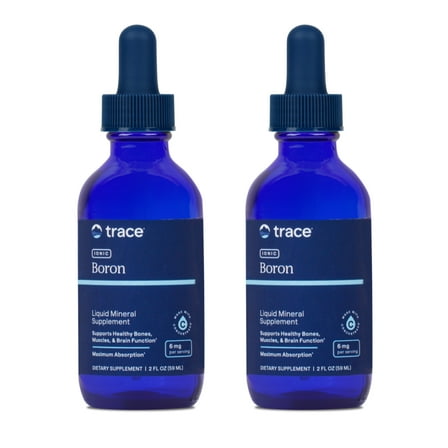Trace Minerals Ionic Boron - Liquid Ionic Boron Supplement for Daily Health Support - Bone, Muscle & Connective Tissue Support - Healthy Mindset - Vegan & Gluten-Free - 2 fl oz (96 Servings, 2 Pack)