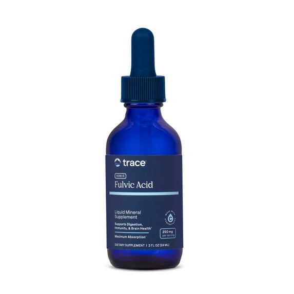 Trace Minerals Ionic Fulvic Acid 250mg - Essential Mineral Supplement to Support Hydration & Energy - Aids Muscle Endurance - Liquid Supplement for Healthy Digestion - 2 fl oz (59 Servings)