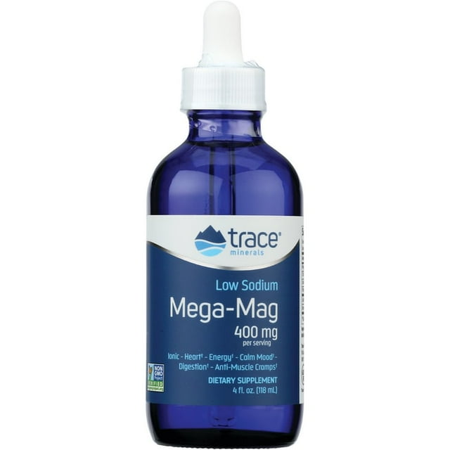 Trace Minerals ® Low Sodium MegaMag, 400 mg, 4 fl oz (118 ml