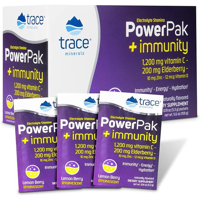 Trace Minerals Power Pak Electrolyte + Immunity Boost Drink Packets