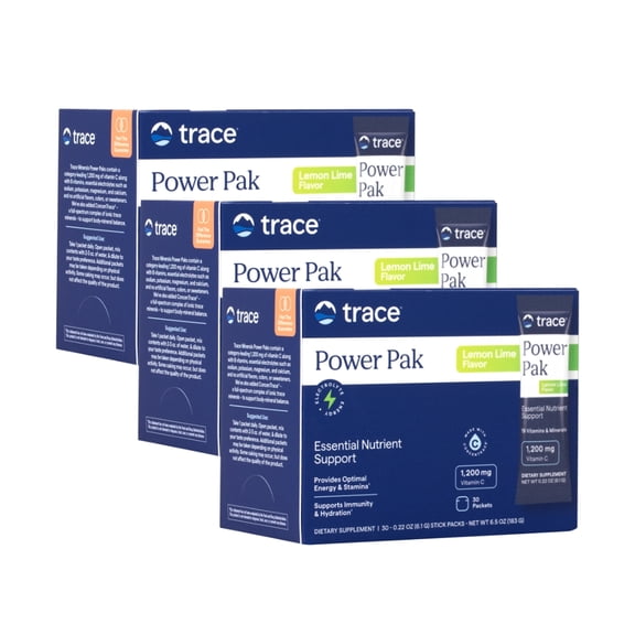 Trace Minerals Power Pak Multivitamin and Multimineral with 1200mg of Vitamin C 90 ct - Lemon Lime Flavor