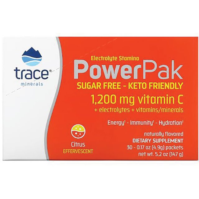 Trace Minerals Power Pak Sugar Free Electrolyte Powder Packets 1200