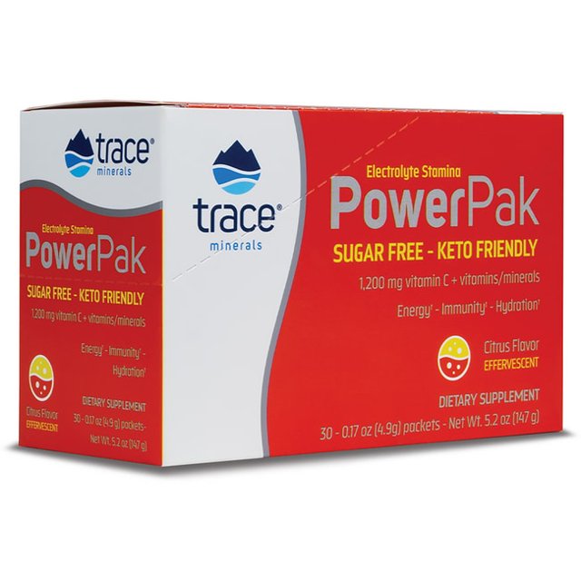 Trace Minerals Power Pak Sugar Free Electrolyte Powder Packets 1200