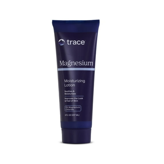 Trace Minerals Magnesium Moisturizing Lotion - Clean Magnesium Cream for Smooth, Soft Skin - Supports Muscles - Hydrates & Easily Absorbs - Aids Against Blemishes - Unscented - 8 fl oz